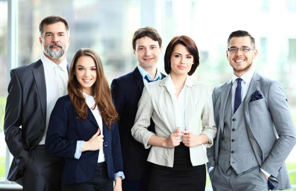 Smiling group of business professionals