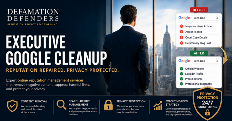 executive google cleanup: Reputation Repaired; Privacy Protected