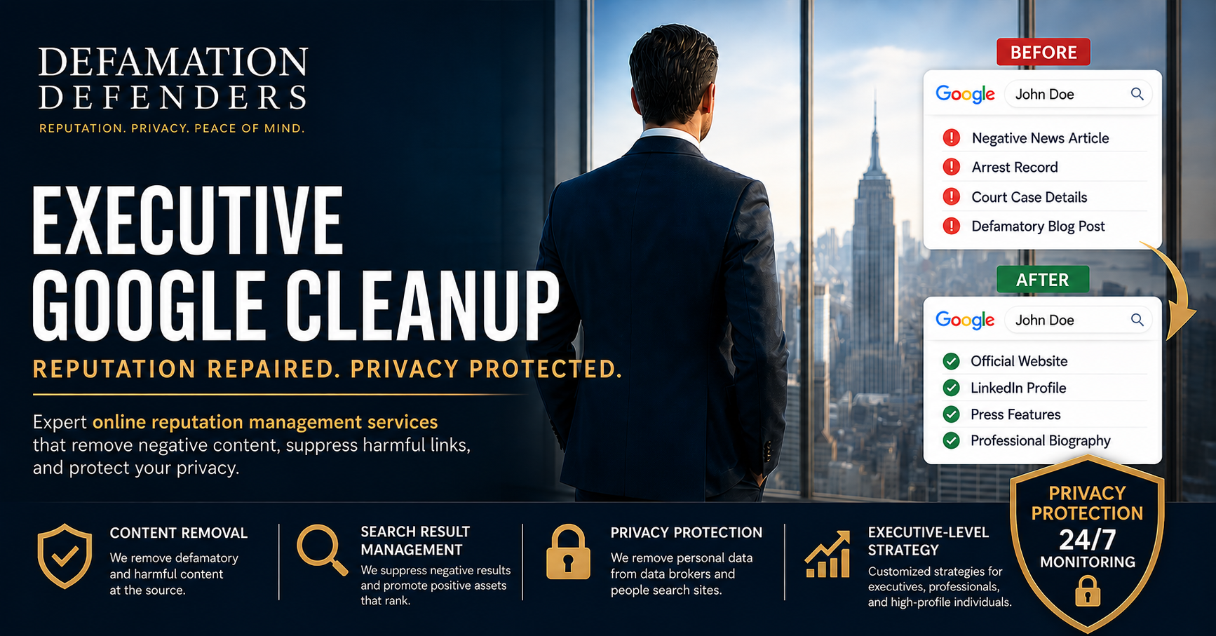 executive google cleanup: Reputation Repaired; Privacy Protected