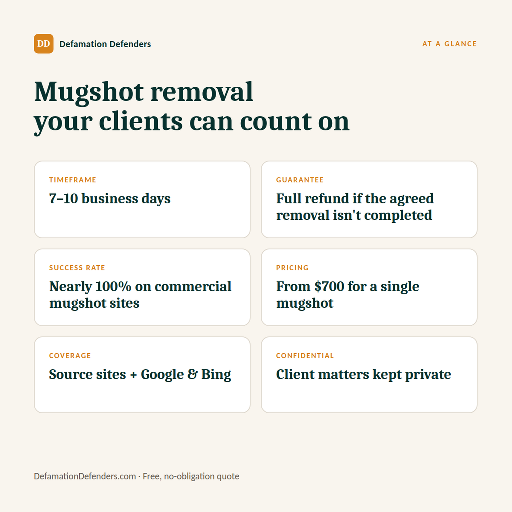 Attorney Client Mugshot Removal at a Glance