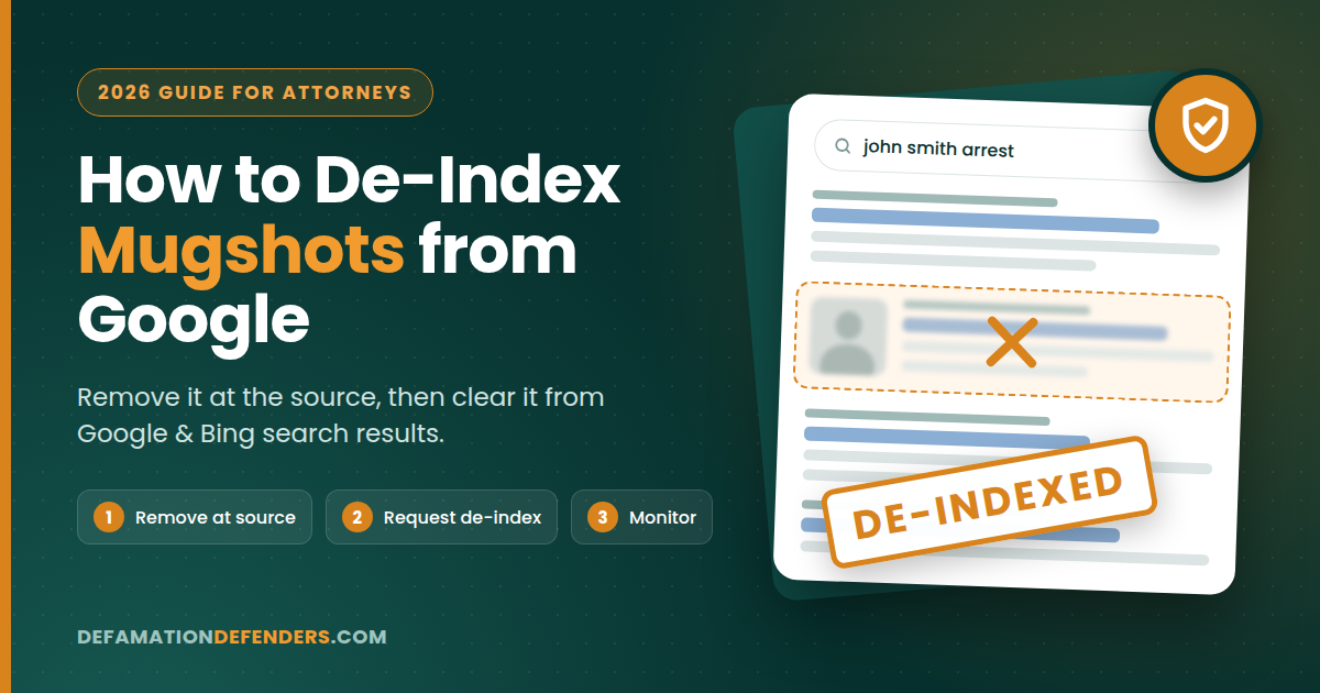 How to de-index mugshots from google
