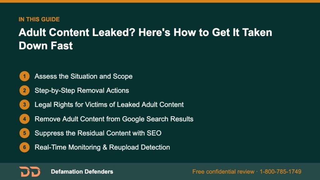 What this guide covers: Assess the Situation and Scope, Step-by-Step Removal Actions, Legal Rights for Victims of Leaked Adult Content