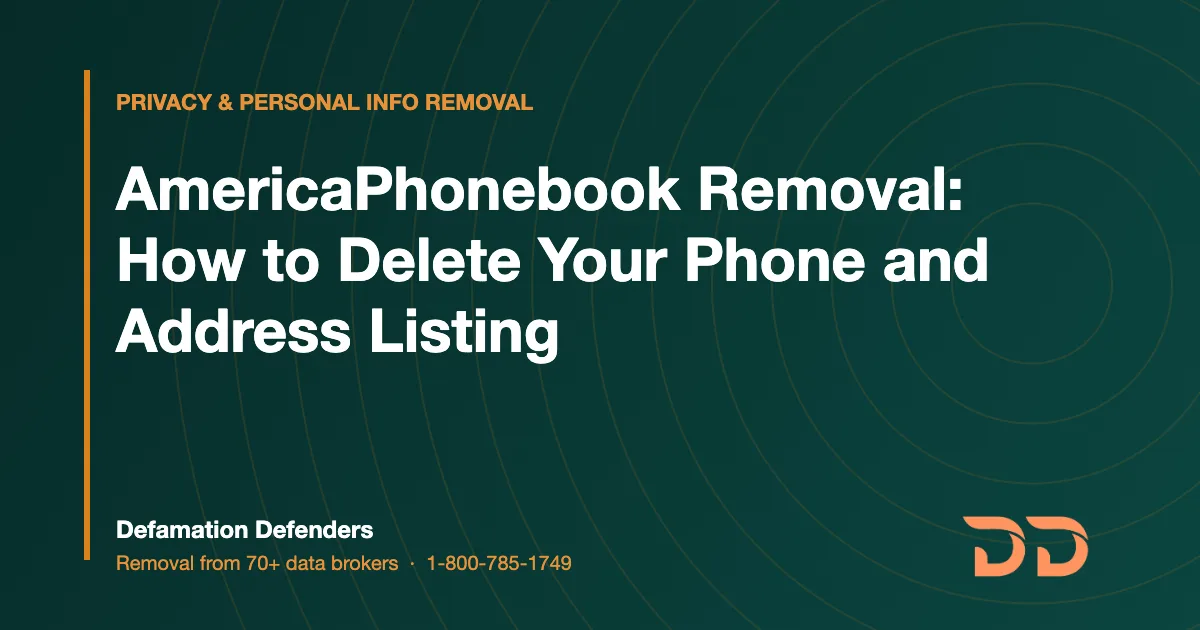 AmericaPhonebook removal guide featured image from Defamation Defenders