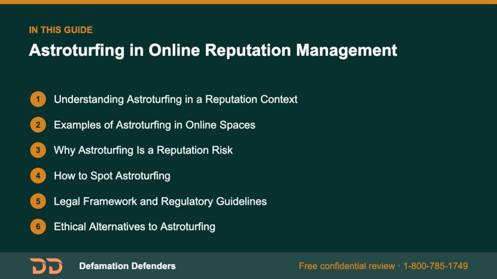 What this guide covers: Understanding Astroturfing in a Reputation Context, Examples of Astroturfing in Online Spaces, Why Astroturfing Is a Reputatio