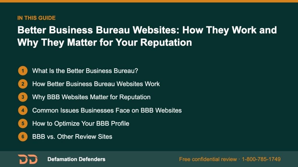 What this guide covers: What Is the Better Business Bureau?, How Better Business Bureau Websites Work, Why BBB Websites Matter for Reputation