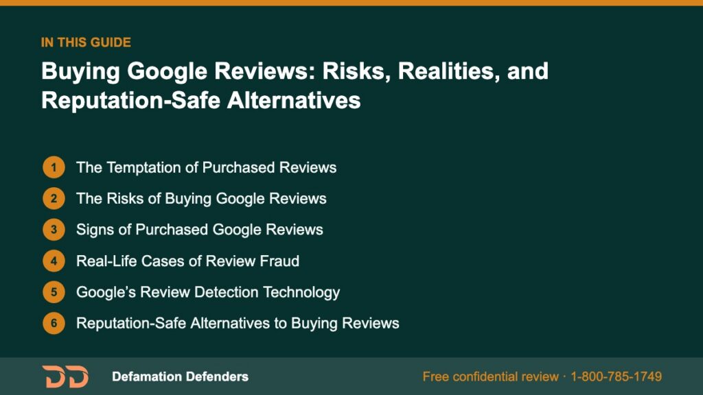 What this guide covers: The Temptation of Purchased Reviews, The Risks of Buying Google Reviews, Signs of Purchased Google Reviews