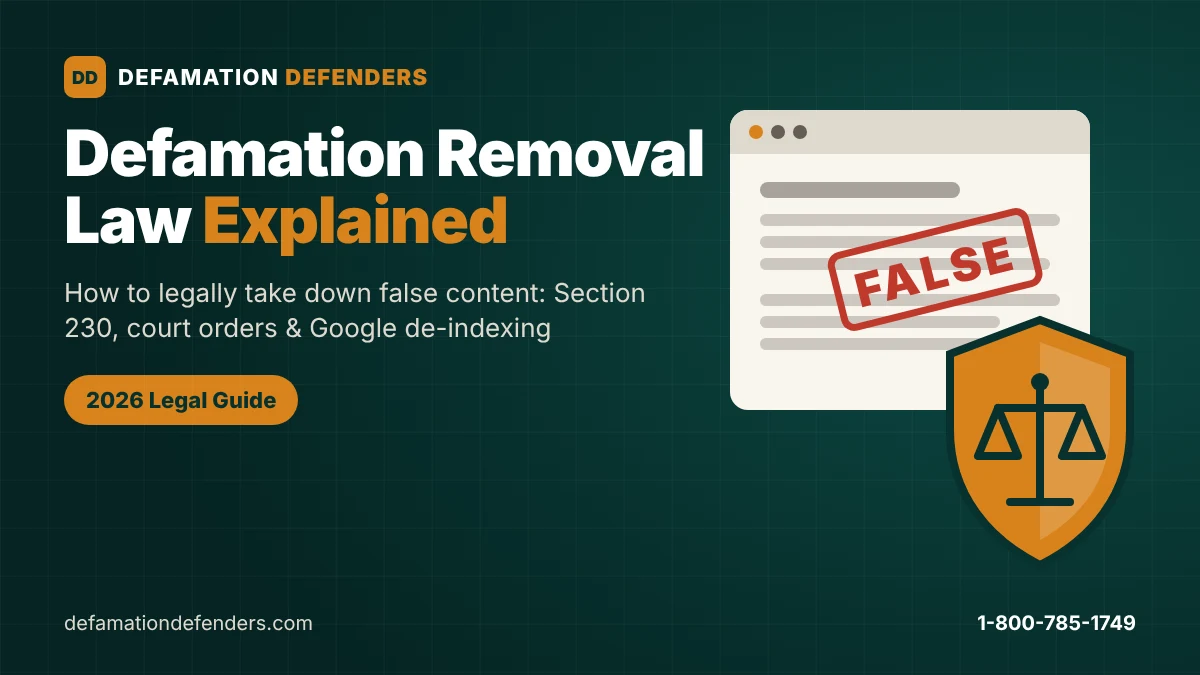 Defamation removal law explained: how to legally take down false content in 2026