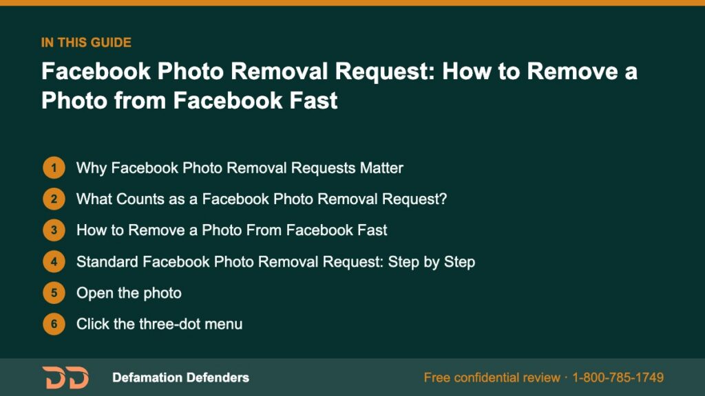 What this guide covers: Why Facebook Photo Removal Requests Matter, What Counts as a Facebook Photo Removal Request?, How to Remove a Photo From Faceb