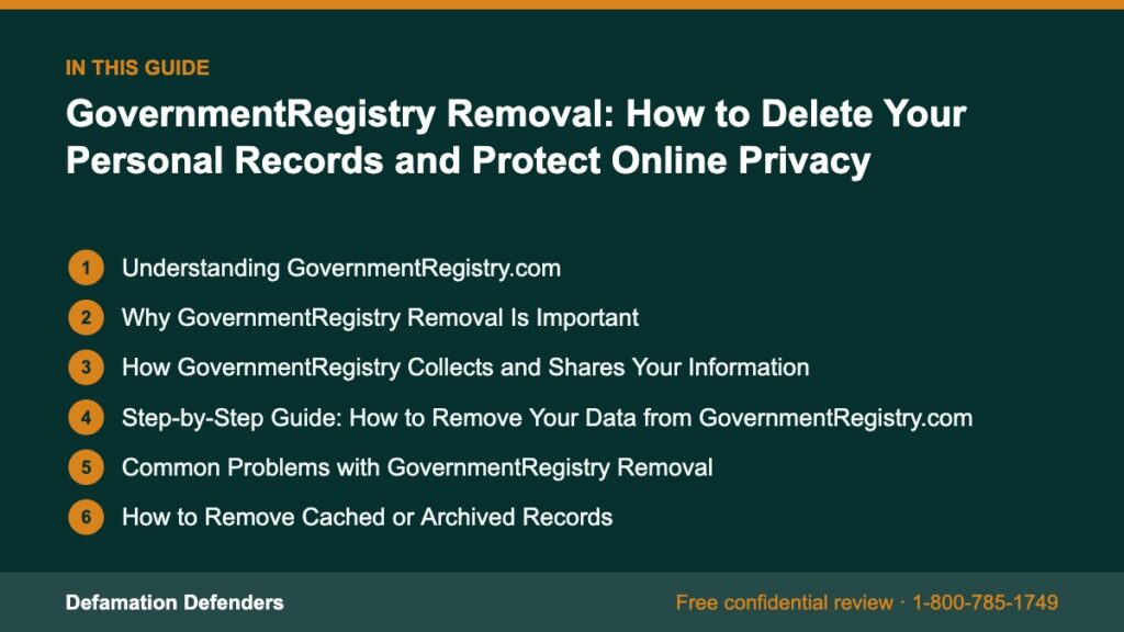 What this guide covers: Understanding GovernmentRegistry.com, Why GovernmentRegistry Removal Is Important, How GovernmentRegistry Collects and Shares