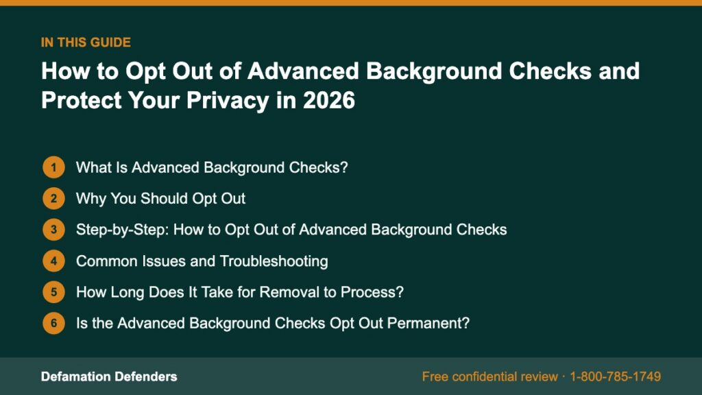 What this guide covers: What Is Advanced Background Checks?, Why You Should Opt Out, Step-by-Step: How to Opt Out of Advanced Background Checks
