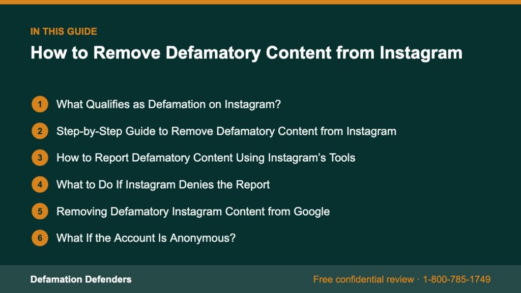 What this guide covers: What Qualifies as Defamation on Instagram?, Step-by-Step Guide to Remove Defamatory Content from Instagram, How to Report Defa