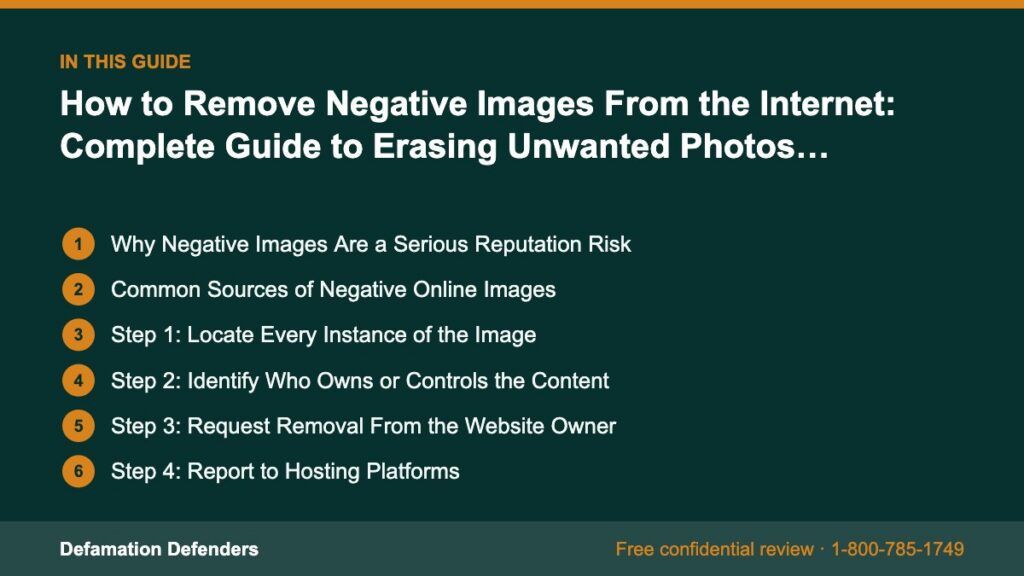 What this guide covers: Why Negative Images Are a Serious Reputation Risk, Common Sources of Negative Online Images, Step 1: Locate Every Instance of 