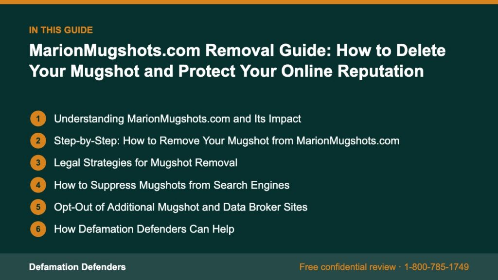 What this guide covers: Understanding MarionMugshots.com and Its Impact, Step-by-Step: How to Remove Your Mugshot from MarionMugshots.com, Legal Strat