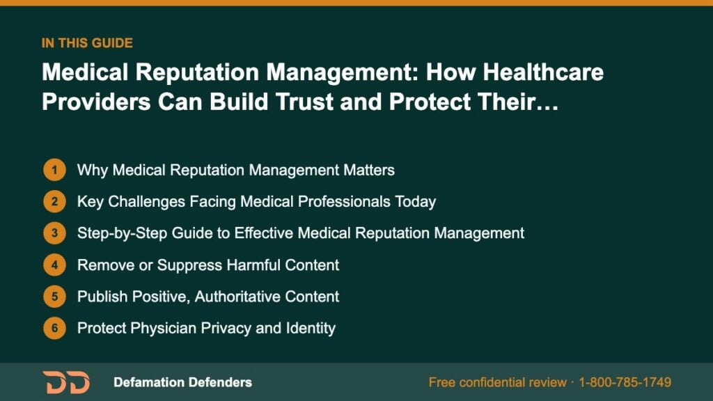 What this guide covers: Why Medical Reputation Management Matters, Key Challenges Facing Medical Professionals Today, Step-by-Step Guide to Effective 