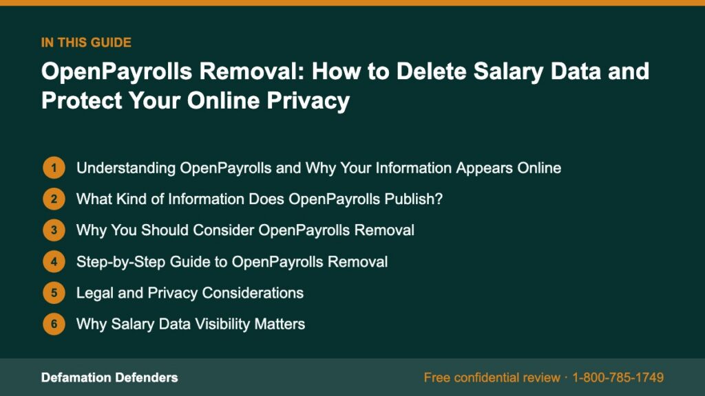 What this guide covers: Understanding OpenPayrolls and Why Your Information Appears Online, What Kind of Information Does OpenPayrolls Publish?, Why Y