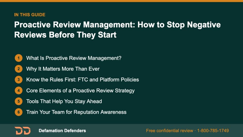 What this guide covers: What Is Proactive Review Management?, Why It Matters More Than Ever, Know the Rules First: FTC and Platform Policies