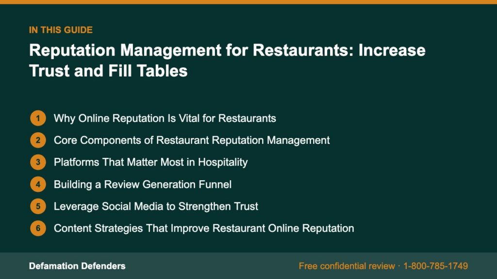 What this guide covers: Why Online Reputation Is Vital for Restaurants, Core Components of Restaurant Reputation Management, Platforms That Matter Mos