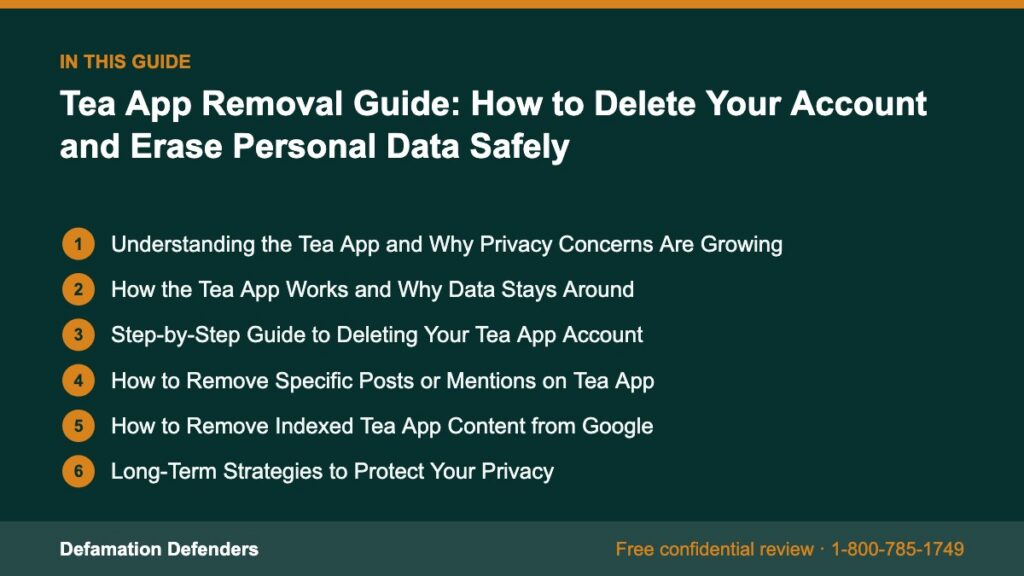What this guide covers: Understanding the Tea App and Why Privacy Concerns Are Growing, How the Tea App Works and Why Data Stays Around, Step-by-Step 