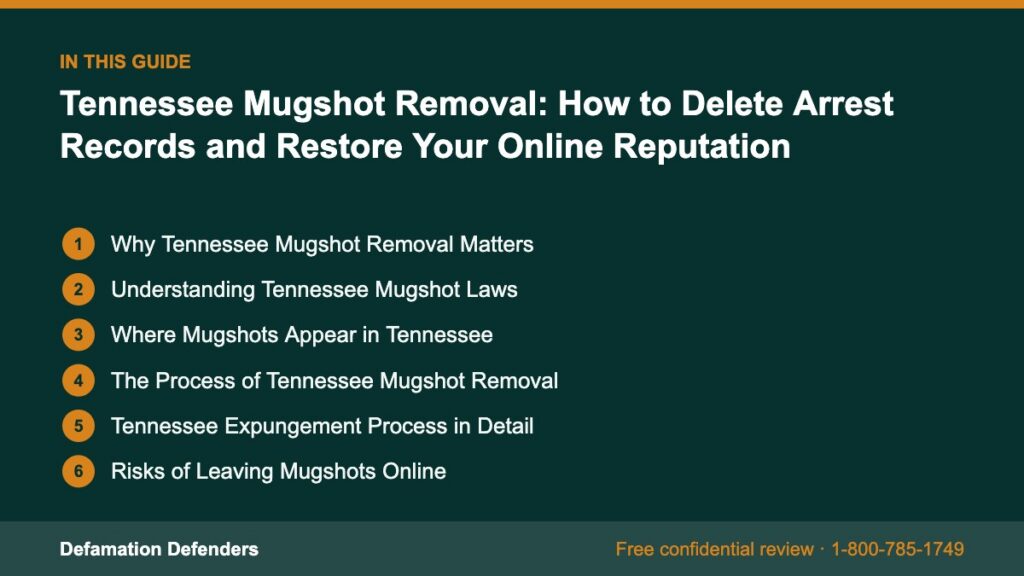 What this guide covers: Why Tennessee Mugshot Removal Matters, Understanding Tennessee Mugshot Laws, Where Mugshots Appear in Tennessee