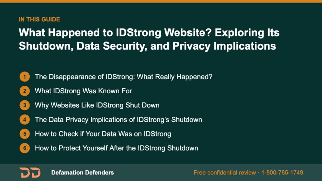 What this guide covers: The Disappearance of IDStrong: What Really Happened?, What IDStrong Was Known For, Why Websites Like IDStrong Shut Down