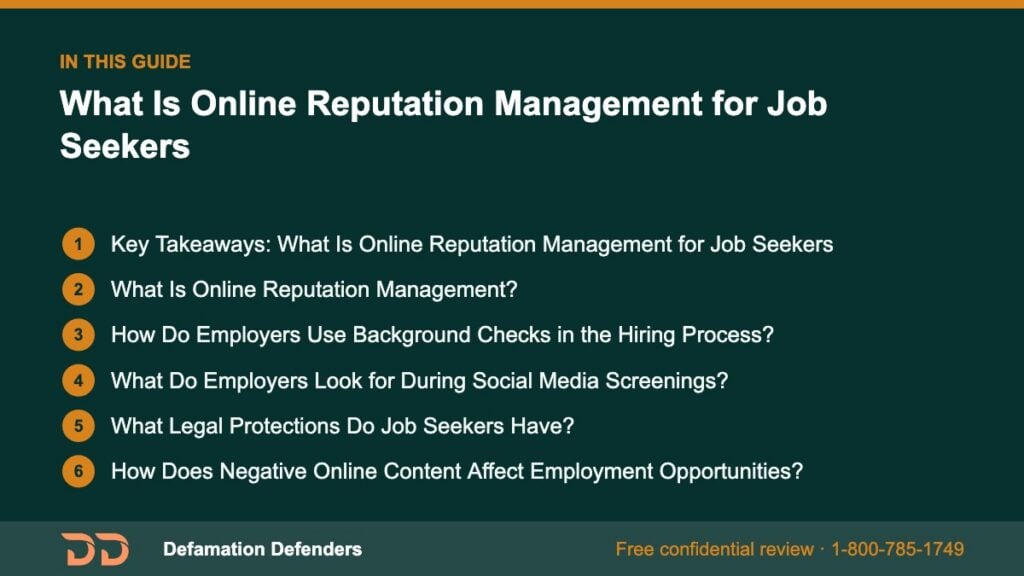 What this guide covers: Key Takeaways: What Is Online Reputation Management for Job Seekers, What Is Online Reputation Management?, How Do Employers U